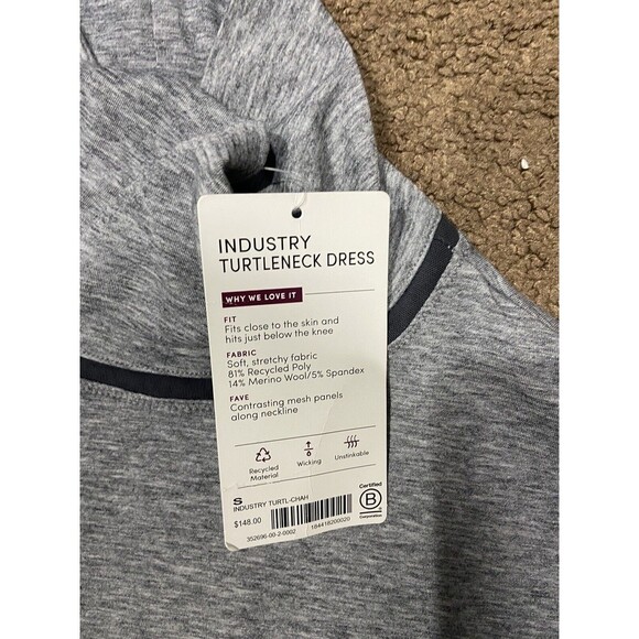 Athleta Industry Turtleneck Dress, Grey Heather SZ Small  #352696 NWT - Picture 3 of 3